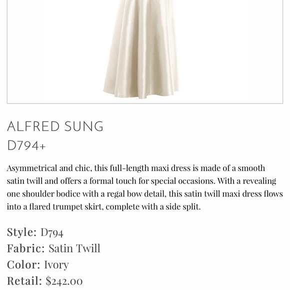 Alfred Sung Bridesmaid / Formal Gown - Picture 4 of 12